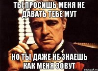 Ты просишь меня не давать тебе мут Но ты даже не знаешь как меня зовут