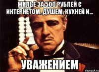 жилье за 500 рублей с интернетом, душем, кухней и... уважением