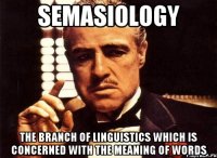 semasiology The branch of linguistics which is concerned with the meaning of words
