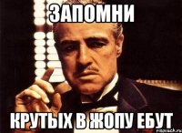 Запомни крутых в жопу ебут