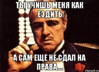 Ты учишь меня как ездить А сам еще не сдал на права....