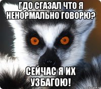 Гдо сгазал что я ненормально говорю? Сейчас я их узбагою!