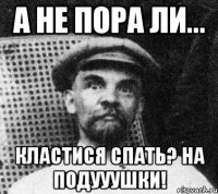 а не пора ли... кластися спать? НА ПОДУУУШКИ!