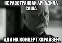 не расстраивай аркадича саша иди на концерт харайзен