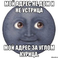 Мой адрес не дом и не устрица Мой адрес за углом курица.