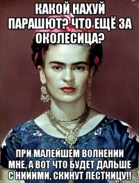 Какой нахуй парашют? Что ещё за околесица? При малейшем волнении мне, а вот что будет дальше с нииими, скинут лестницу!!