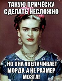 Такую причёску сделать несложно , но она увеличивает морду, а не размер мозга!