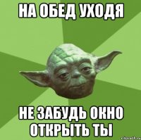 НА ОБЕД УХОДЯ НЕ ЗАБУДЬ ОКНО ОТКРЫТЬ ТЫ