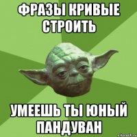 Фразы кривые строить умеешь ты юный пандуван