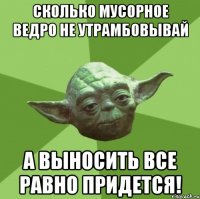 Сколько мусорное ведро не утрамбовывай а выносить все равно придется!
