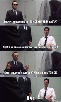 Значит говоришь ты ТОМСКИЙ УЗБЕК да!??? Угу!!! И не знаю как получить груз транспортной!!! Смотри дурак здесь ЮРГА а здесь ТОМСК И чё