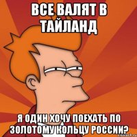 все валят в тайланд Я один хочу поехать по золотому кольцу России?