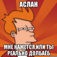 АСЛАН МНЕ КАЖЕТСЯ,ИЛИ ТЫ РЕАЛЬНО ДОЛБАЁБ