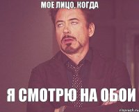 мое лицо, когда я смотрю на обои