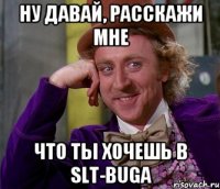 Ну давай, расскажи мне что ты хочешь в SLT-BUGA