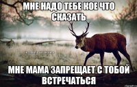 Мне надо тебе кое что сказать Мне мама запрещает с тобой встречаться