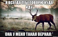 Я всегда тебе говорю куда иду она у меня такая верная:*