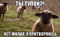 Ты тупой?! Нет, милая, я притворяюсь