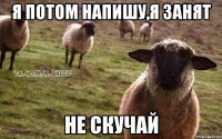 я потом напишу,я занят не скучай