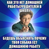 Как это нет домашней работы?Родителей в школу будешь объяснять почему твоя собака ест домашнюю работу