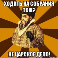 Ходить на собрания ТСЖ? Не царское дело!