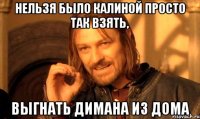 нельзя было калиной просто так взять, выгнать димана из дома