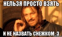 Нельзя просто взять И не назвать Снежком :3