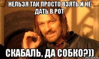 Нельзя так просто взять и не дать в рот Скабаль, да собко?))