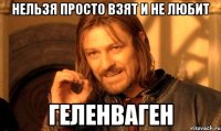 Нельзя просто взят и не любит Геленваген