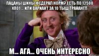 пацаны шины Федерал норм? есть по 12500 XR01 ... или вариант за 10 тыщ трайангл м... ага... очень интересно