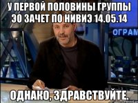 У первой половины группы ЭО зачет по НИВИЭ 14.05.14 Однако, здравствуйте.