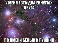 у меня есть два ебнутых друга по имени Белый и Пушкин