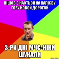 Пішов з Настьой на палієву гору новой дорогой 3-ри дні МЧС-ніки шукали