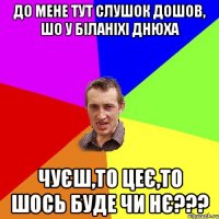 До мене тут слушок дошов, шо у Біланіхі днюха чуєш,то цеє,то шось буде чи нє???