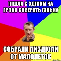 пiшли с Эдiком на гроби соберать сiньку собрали пиздюли от малолеток