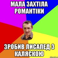 МАЛА ЗАХТІЛА РОМАНТІКИ ЗРОБИВ ЛИСАПЕД З КАЛЯСКОЮ