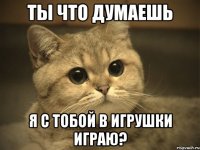 Ты что думаешь я с тобой в игрушки играю?