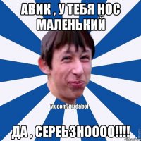 Авик , у тебя нос маленький Да , сереьзноооо!!!!