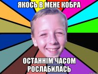 якось в мене кобра останнім часом рослабилась