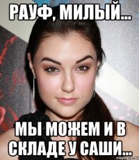 РАУФ, МИЛЫЙ... МЫ МОЖЕМ И В СКЛАДЕ У САШИ...