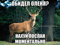 Обидел оленя? Нахуй послан моментально