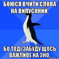 Боюся вчити слова на випускний, бо тоді забуду щось важливе на ЗНО.