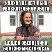 Колхоз це не тільки увлєкательна робота це ше й обеспечина болезнями старость