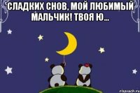 Сладких снов, мой любимый мальчик! Твоя Ю... 