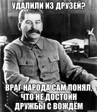 Удалили из друзей? Враг народа сам понял, что не достоин дружбы с Вождём