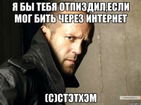 Я бы тебя отпиздил,если мог бить через интернет (С)стэтхэм