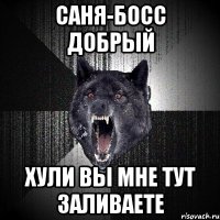 Саня-босс добрый хули вы мне тут заливаете