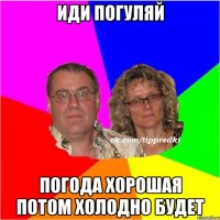 Иди погуляй Погода хорошая потом холодно будет