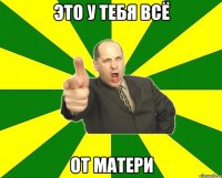 ЭТО У ТЕБЯ ВСЁ ОТ МАТЕРИ