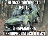 Нельзя так просто взять и нормально припорковаться в лесу